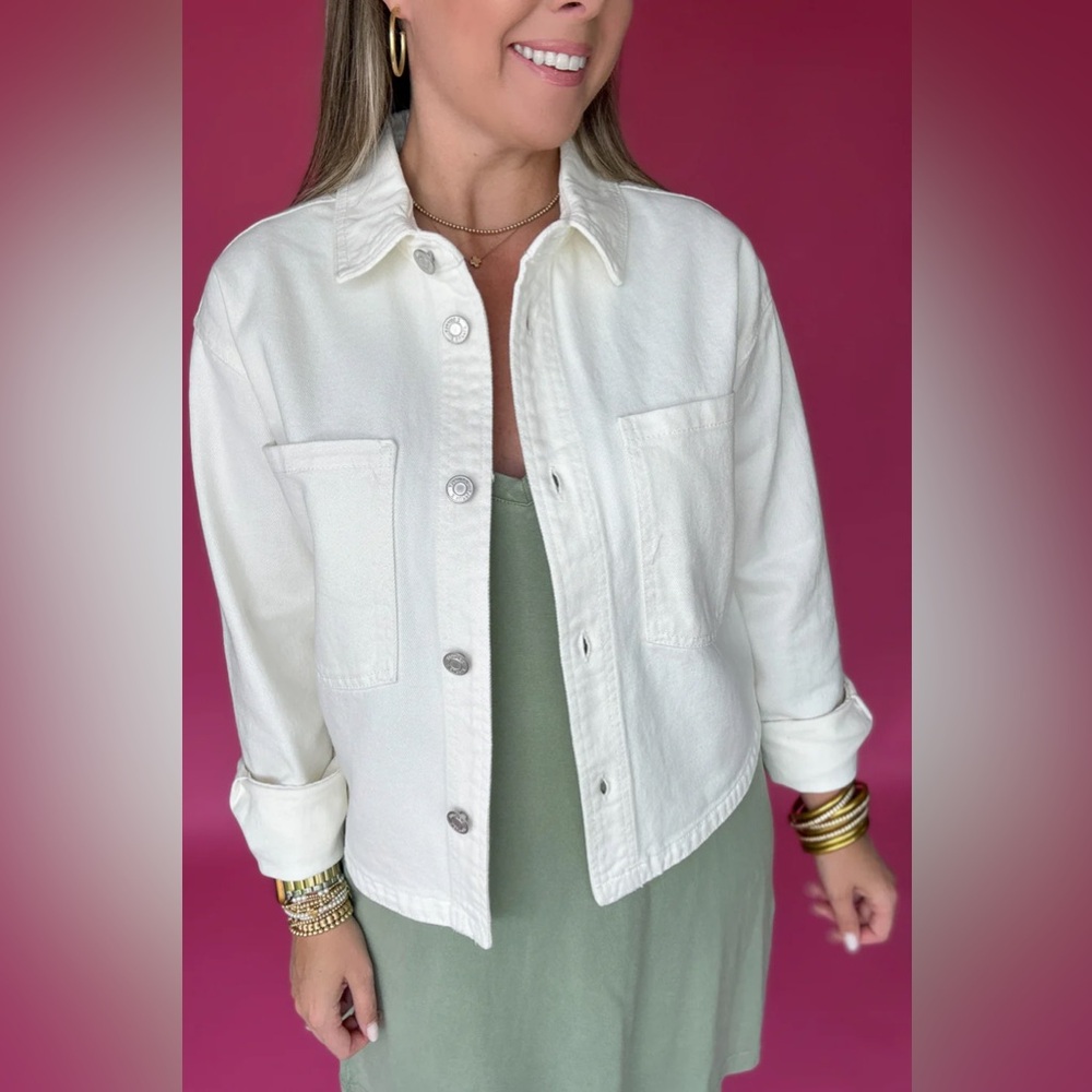 NWT Z Supply All Day Cropped Knit Jacket in Off White
